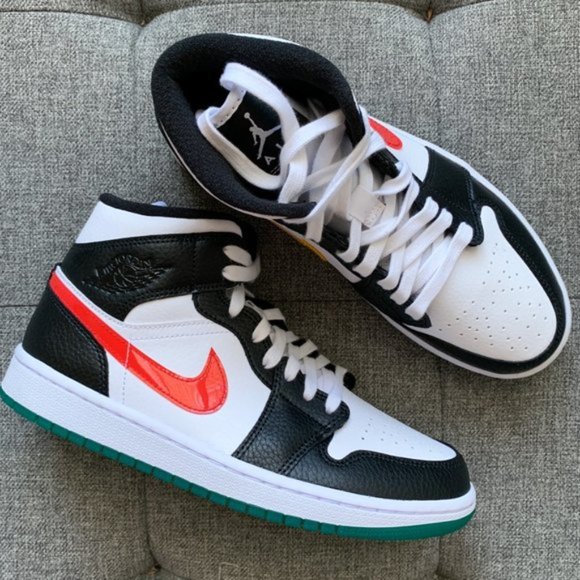 ❤️💛🖤 Nike Air Jordan 1 Mid white red yellow - Picture 3 of 4